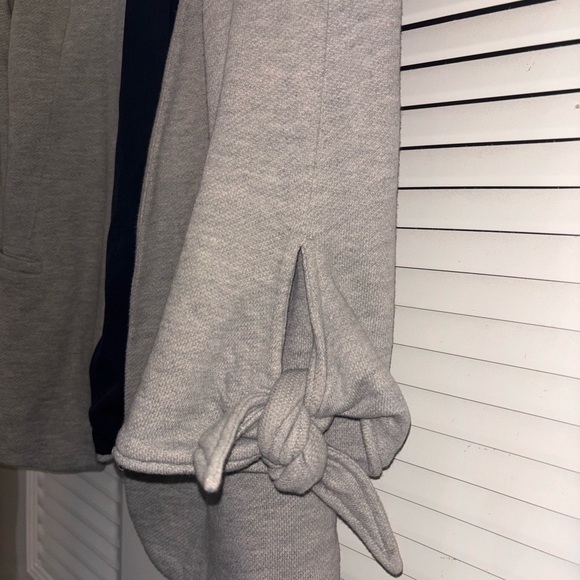 OLIVIA MOON Gray Open Jacket With Tie Cuffs - Picture 6 of 8